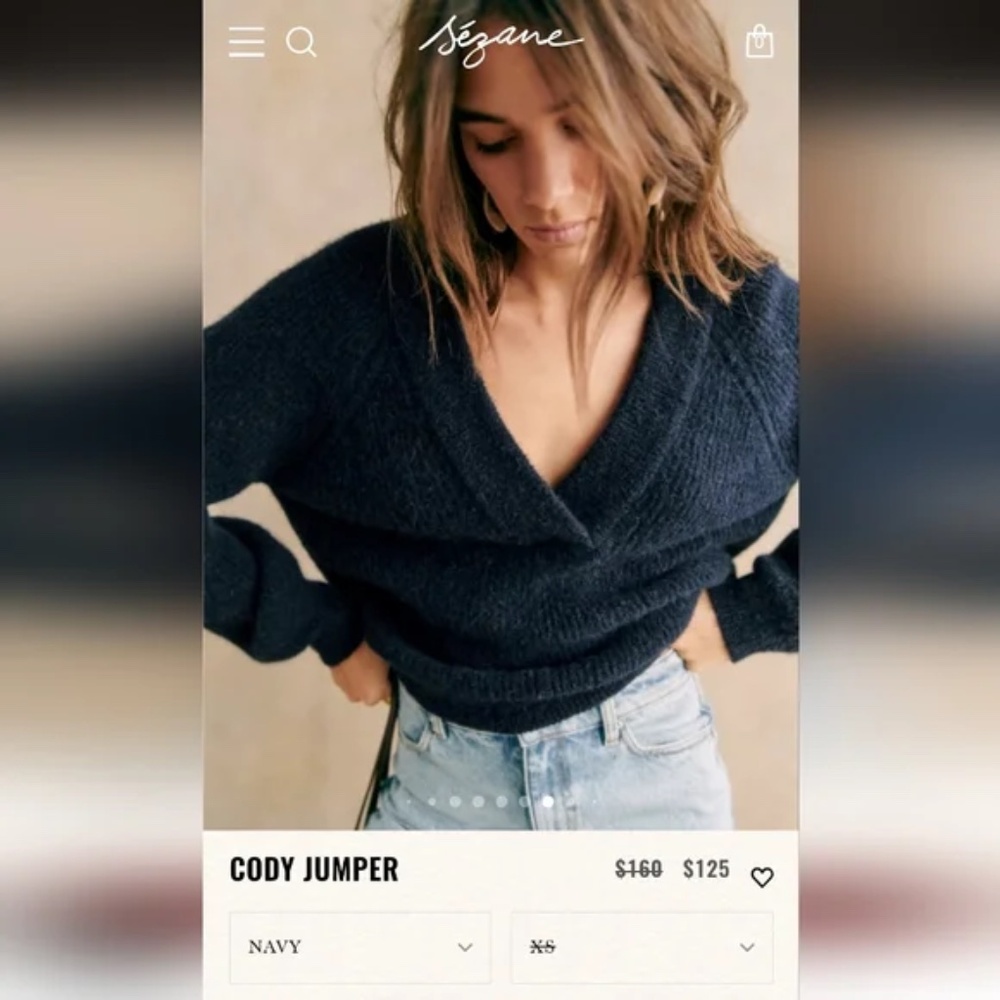 Sezane Cody Jumper Sweater Navy Blue Size Small - Picture 12 of 12